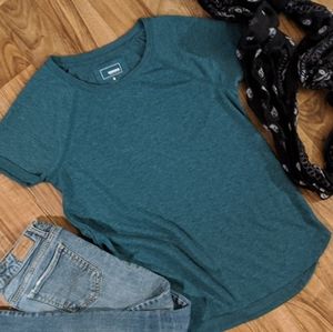 ❤ Blue Green Short Sleeve Thick Tagless Top